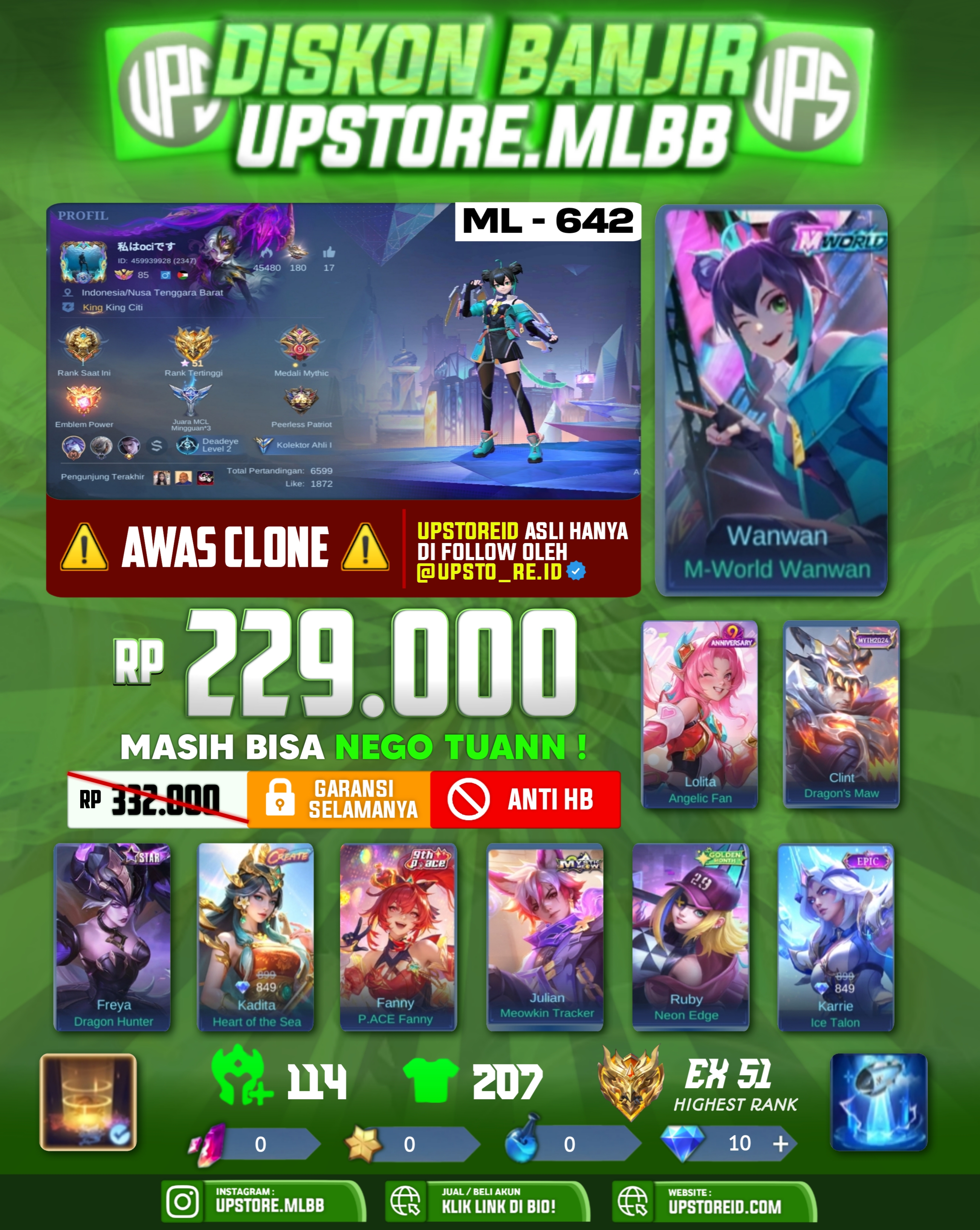 M642 - HERO 114 | SKIN 207, MOBILE LEGENDS