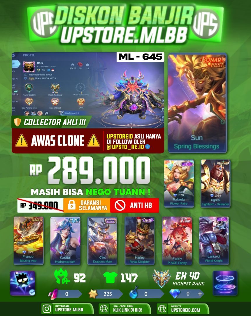 M645 - HERO 92 | SKIN 147, MOBILE LEGENDS