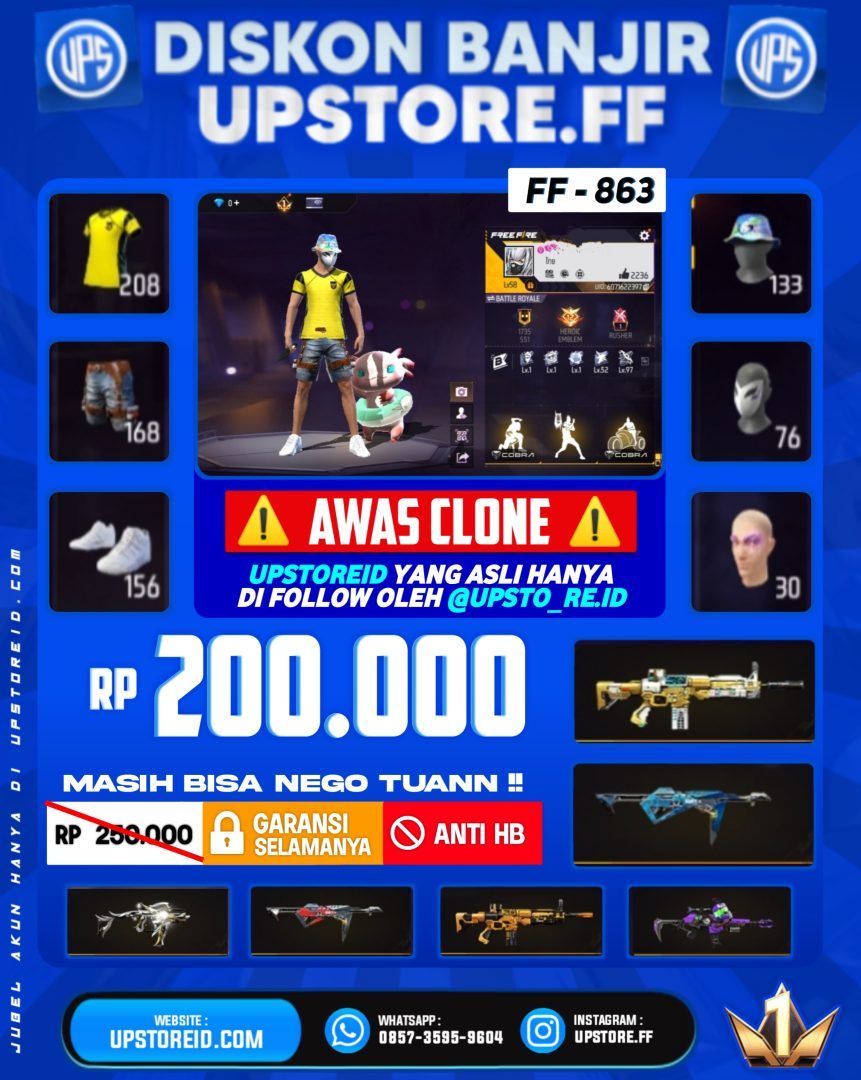 F863 - VAULT 170+, WEAPON 221, SPEKDISKON% | FREE FIRE