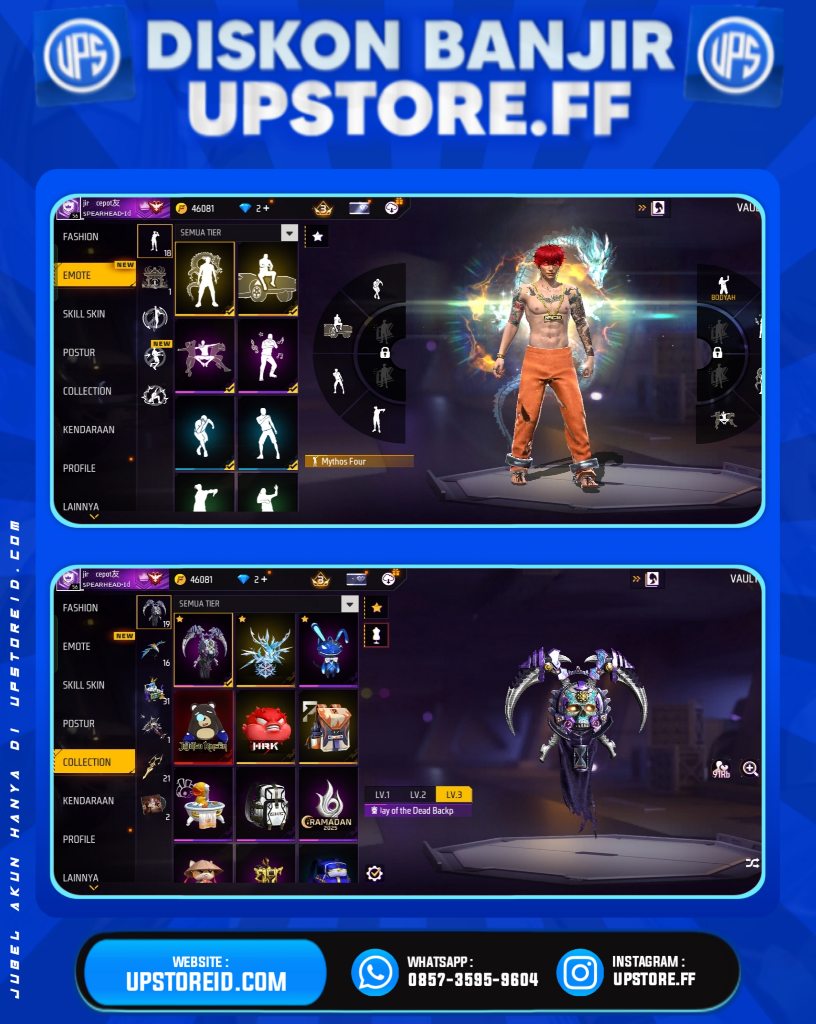 F822 - VAULT 100+, WEAPON 118, ISIAN WEAPON LUMAYAN BANYAK | FREE FIRE - Spec Image