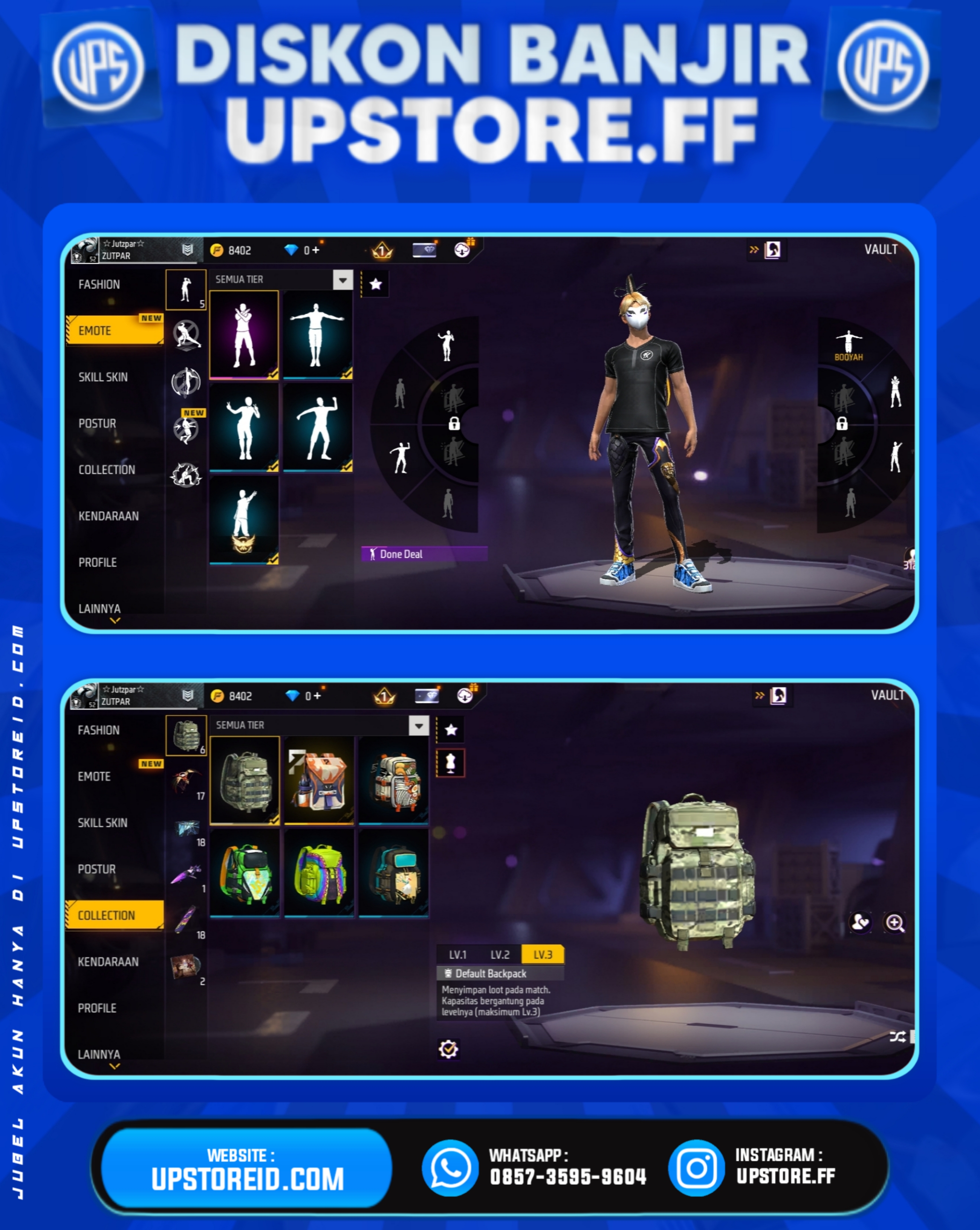 F807 - VAULT 70+, WEAPON 75, SPEK BUDGET PELAJAR, ISIAN MAYANN | FREE FIRE - Spec Image