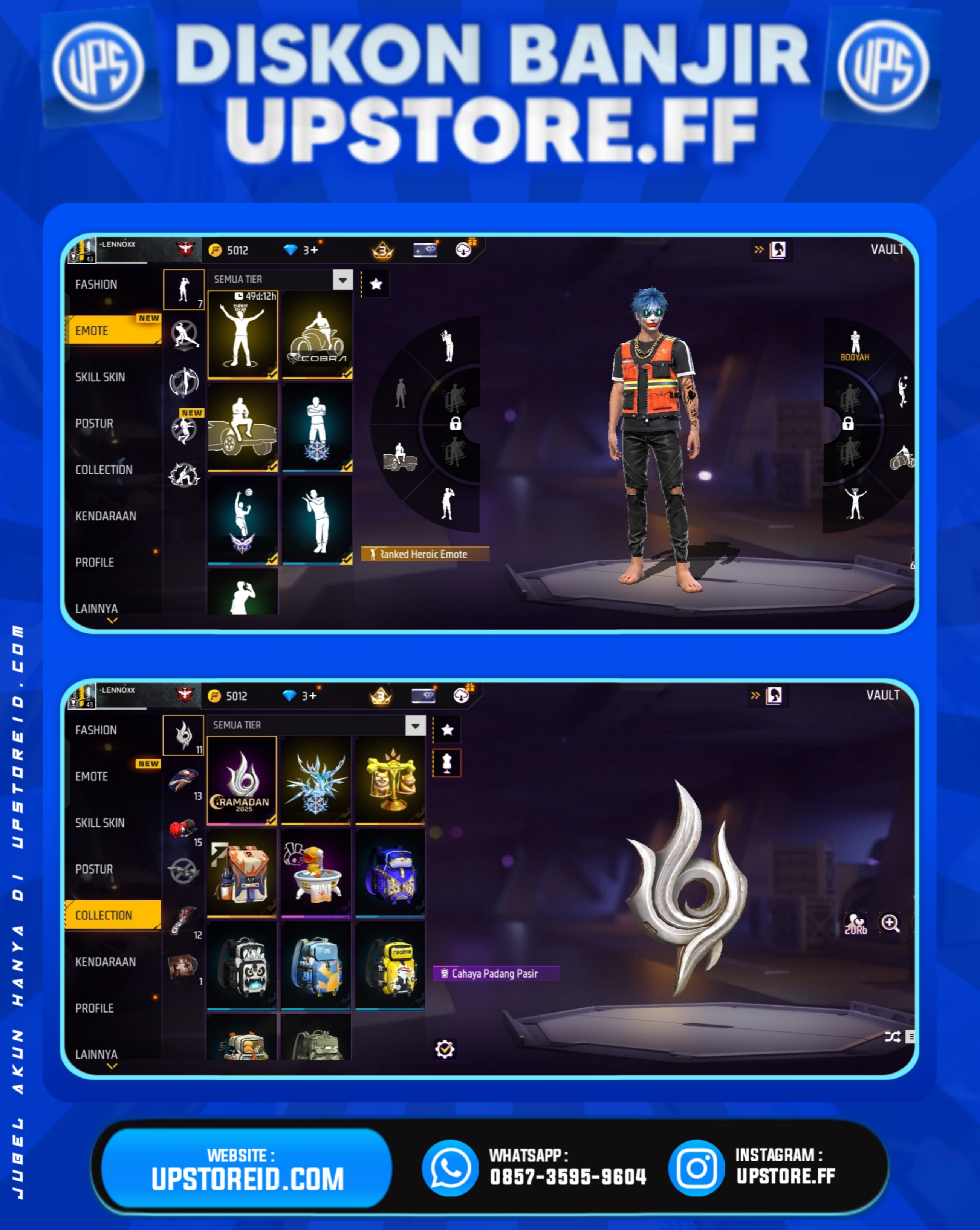 F821 - VAULT 80+, WEAPON 49 | EVO ON LVL 2, PRIME 3, DLL | FREE FIRE - Spec Image