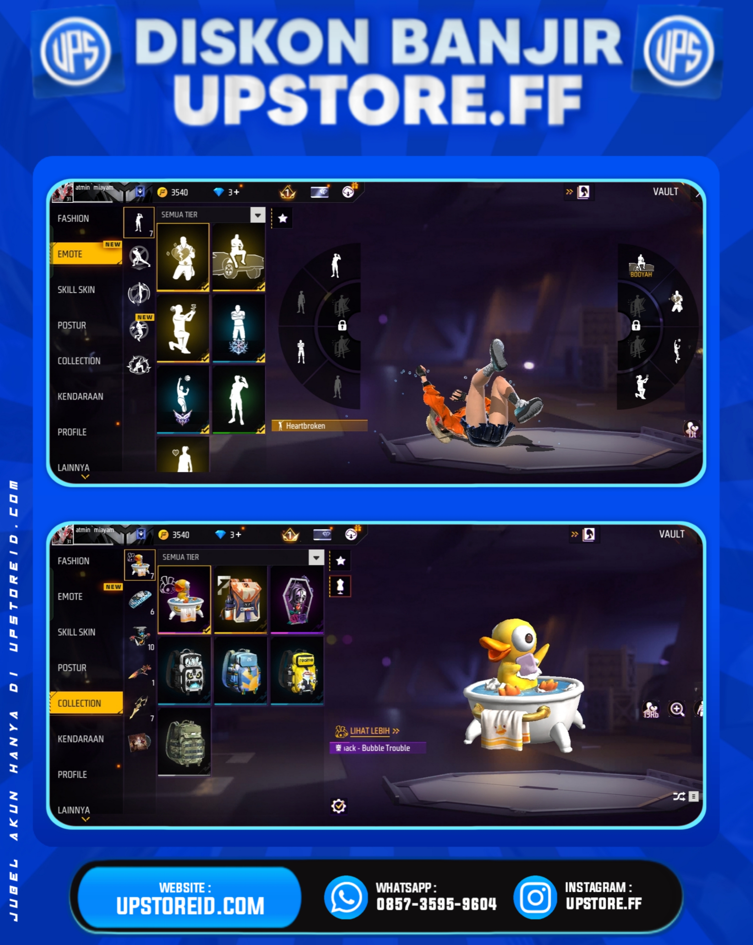 F808 - VAULT 35+, WEAPON 28, SPEK MURAH | FREE FIRE - Spec Image