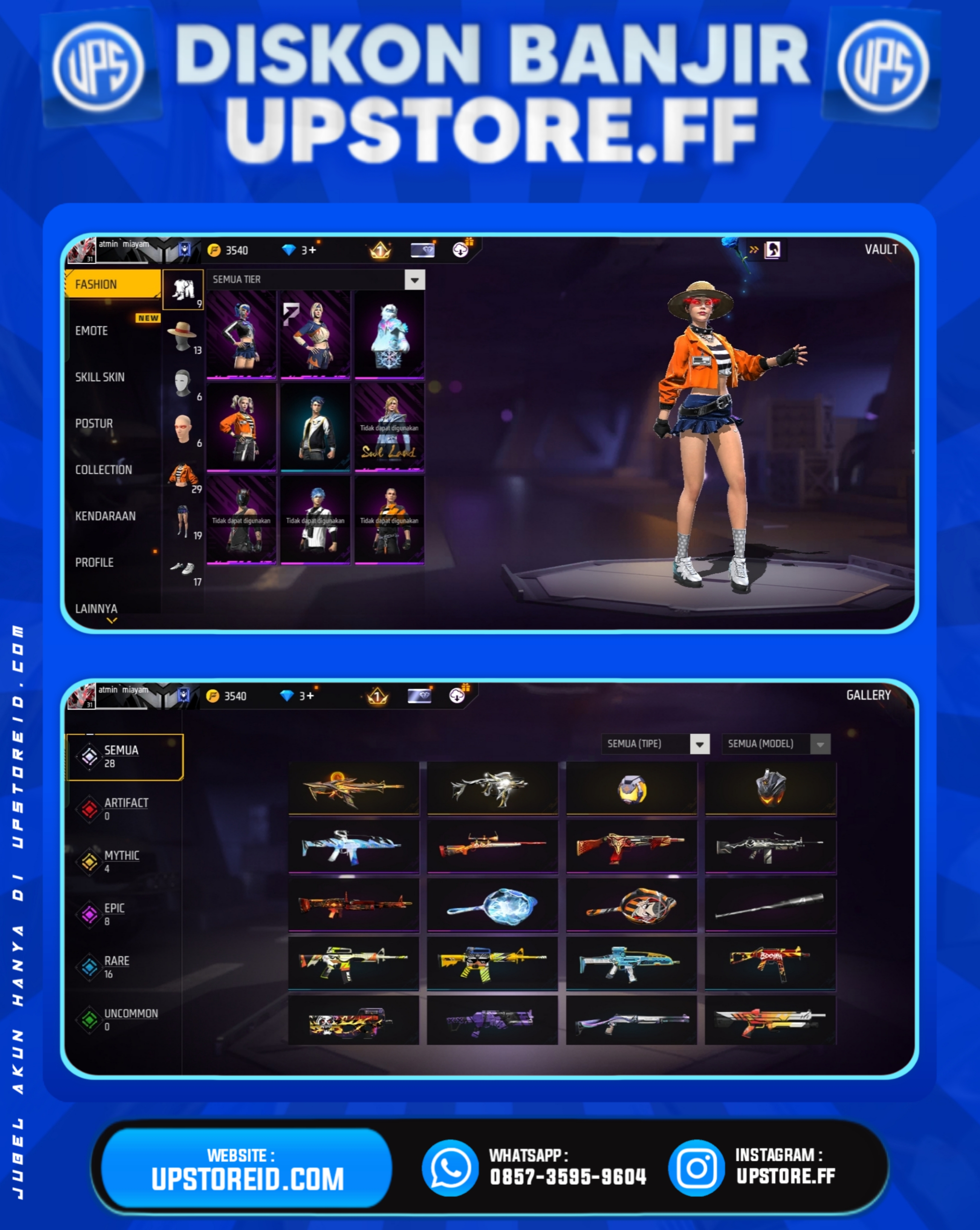 F808 - VAULT 35+, WEAPON 28, SPEK MURAH | FREE FIRE - Product Image