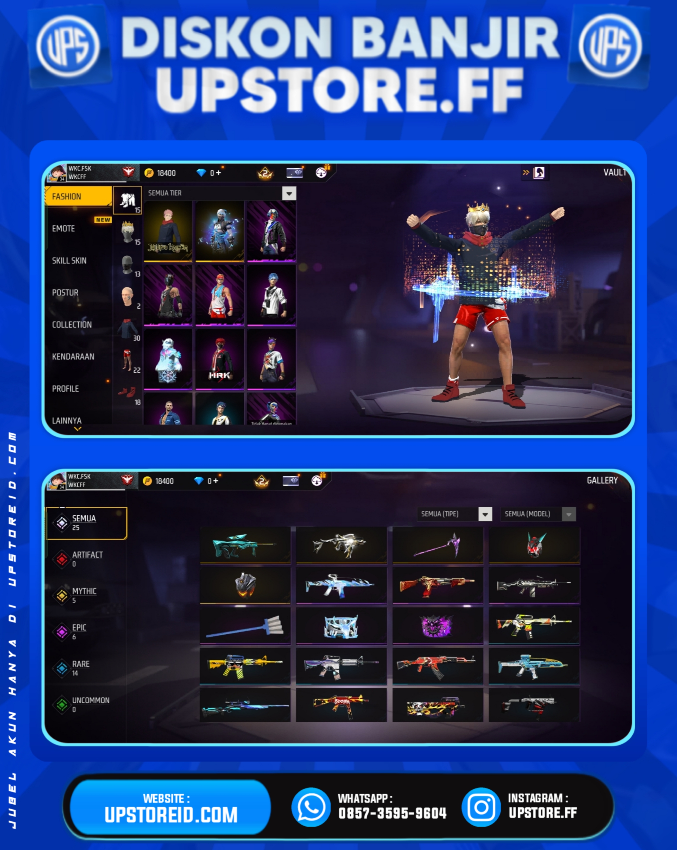 F818 - VAULT 45+, WEAPON 25, SPEK POLOSAN | FREE FIRE - Product Image