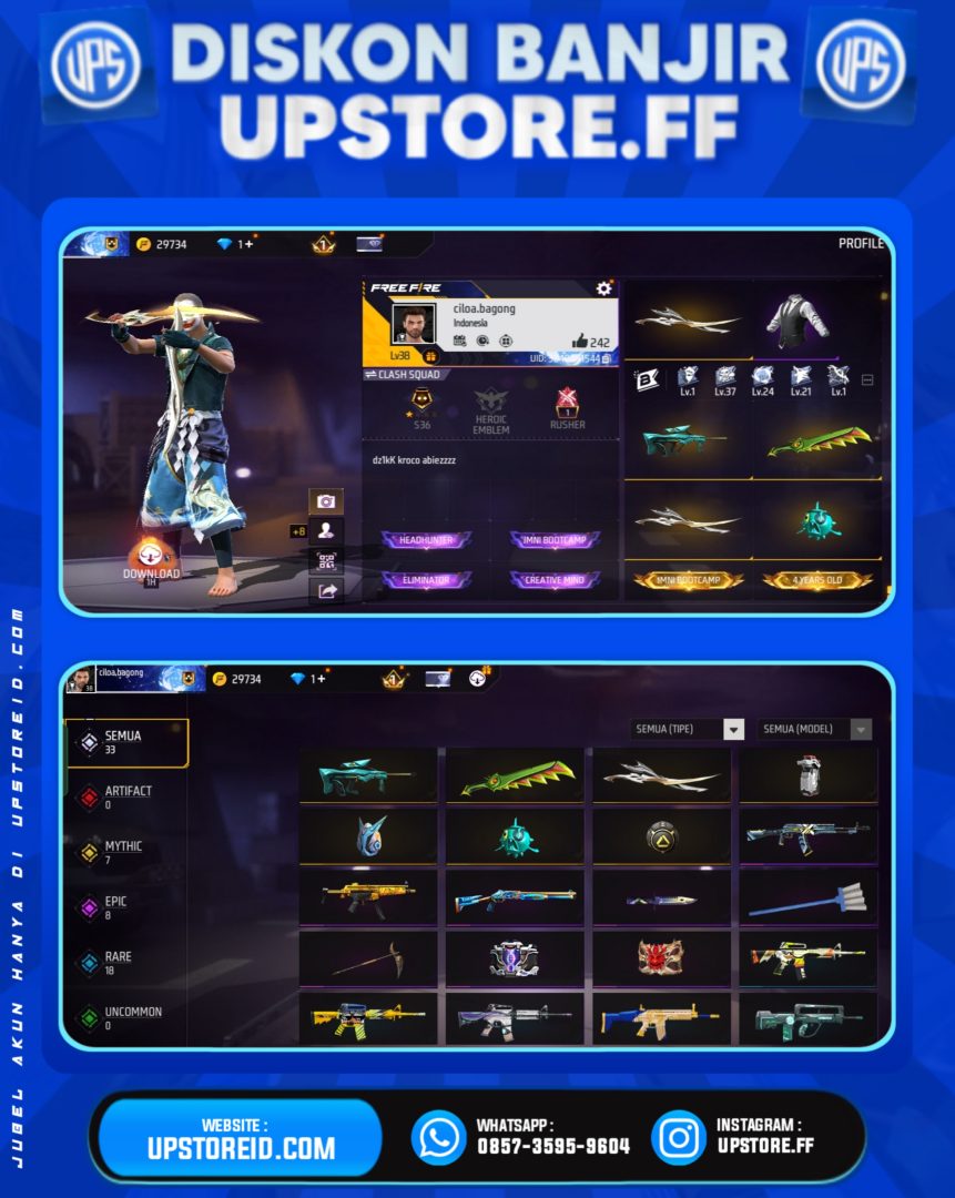 F831 - VAULT 30+ | WEAPON 33, FREE FIRE - Product Image