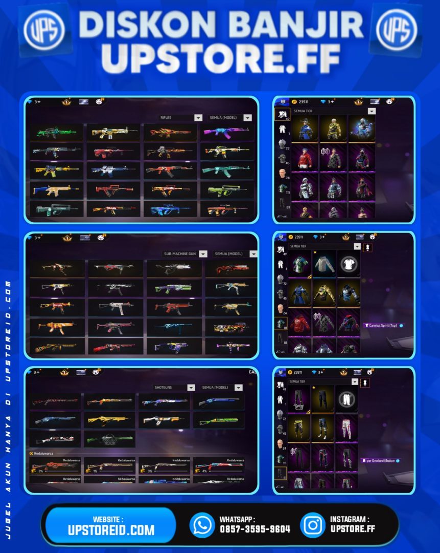 F864 - VAULT 100+, WEAPON 131, SPEKDISKON% | FREE FIRE - Spec Image
