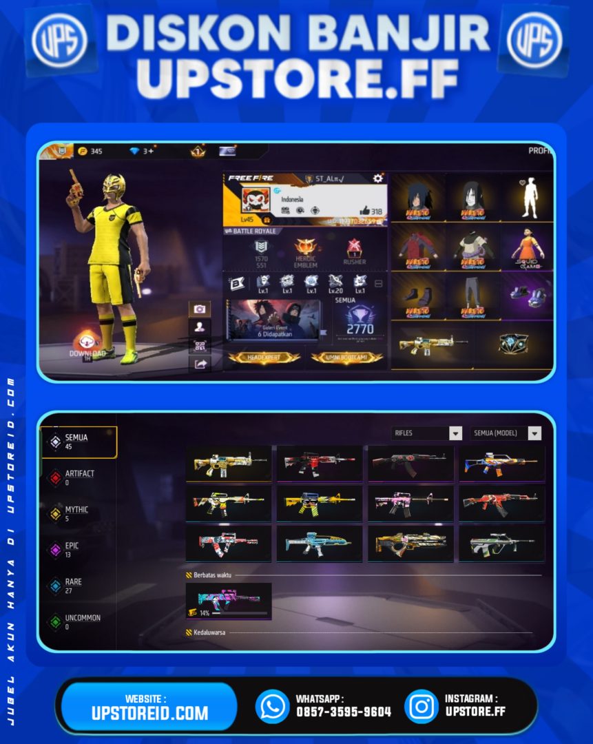 F866 - VAULT 30+, WEAPON 45 | FREE FIRE - Product Image