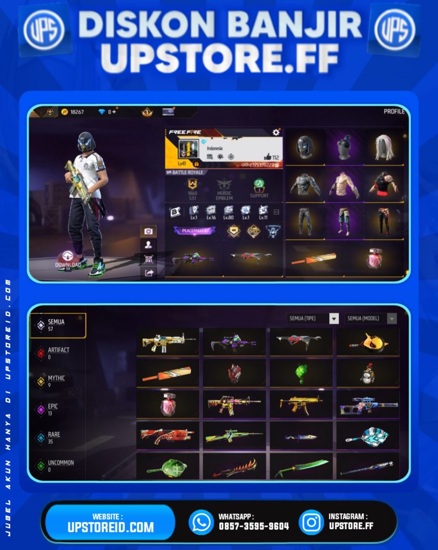 F868 - VAULT 60+, WEAPON 57 | FREE FIRE - Product Image